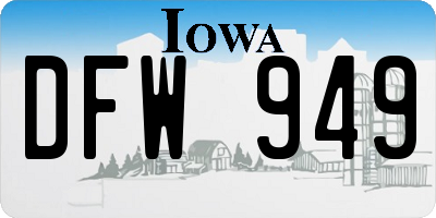 IA license plate DFW949