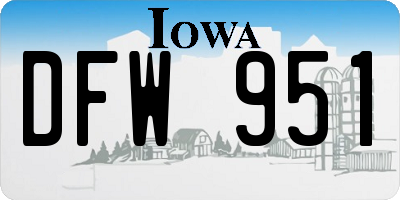 IA license plate DFW951