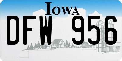 IA license plate DFW956