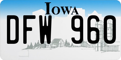 IA license plate DFW960