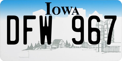 IA license plate DFW967