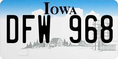 IA license plate DFW968