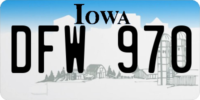 IA license plate DFW970