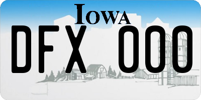 IA license plate DFX000