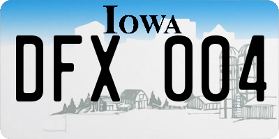 IA license plate DFX004