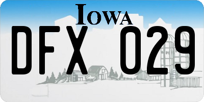IA license plate DFX029