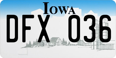 IA license plate DFX036