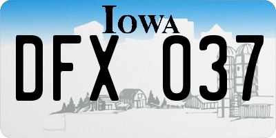 IA license plate DFX037