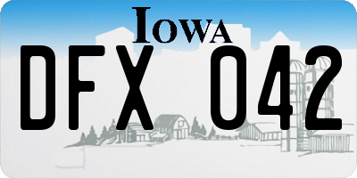 IA license plate DFX042
