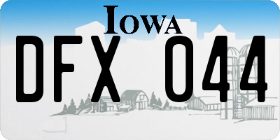 IA license plate DFX044