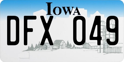 IA license plate DFX049