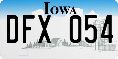 IA license plate DFX054