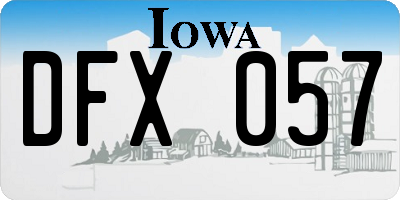 IA license plate DFX057