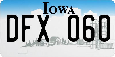 IA license plate DFX060