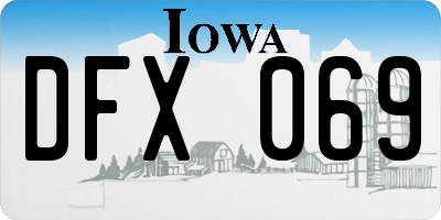 IA license plate DFX069