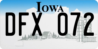 IA license plate DFX072