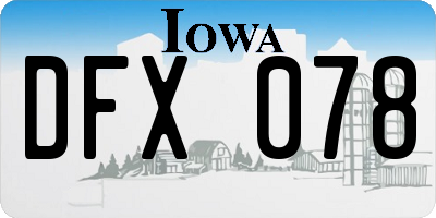 IA license plate DFX078