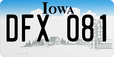 IA license plate DFX081