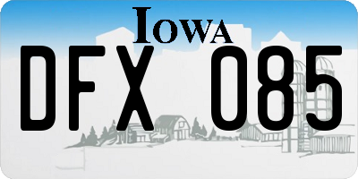 IA license plate DFX085