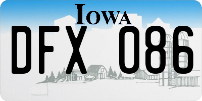 IA license plate DFX086