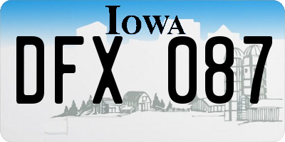 IA license plate DFX087