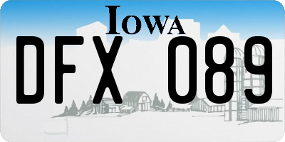 IA license plate DFX089