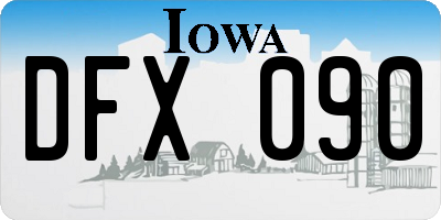 IA license plate DFX090
