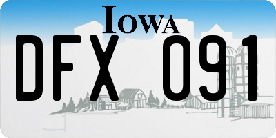 IA license plate DFX091