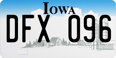 IA license plate DFX096