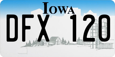 IA license plate DFX120