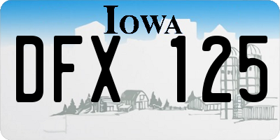 IA license plate DFX125