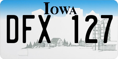 IA license plate DFX127