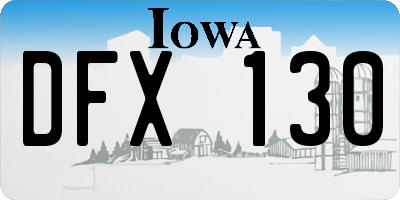 IA license plate DFX130