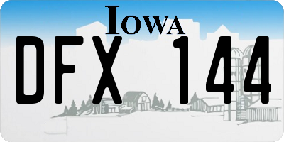 IA license plate DFX144