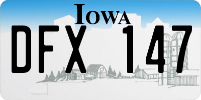 IA license plate DFX147