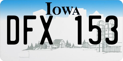 IA license plate DFX153