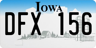 IA license plate DFX156
