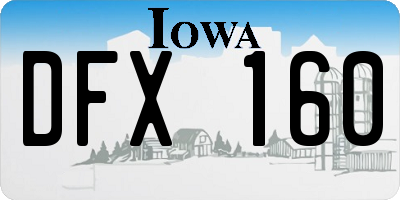 IA license plate DFX160