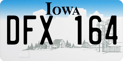 IA license plate DFX164