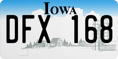 IA license plate DFX168