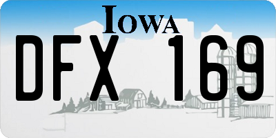 IA license plate DFX169