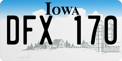 IA license plate DFX170