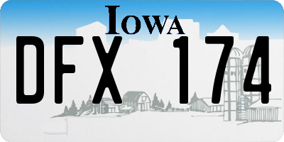 IA license plate DFX174