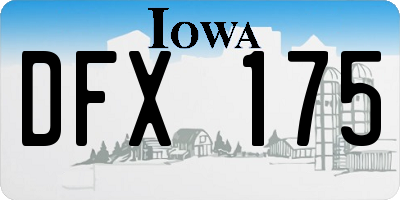 IA license plate DFX175