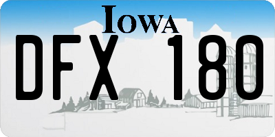 IA license plate DFX180