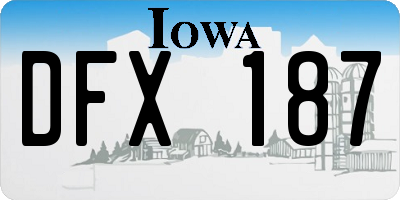 IA license plate DFX187