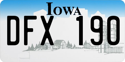 IA license plate DFX190