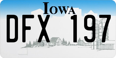 IA license plate DFX197
