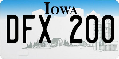IA license plate DFX200