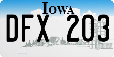 IA license plate DFX203